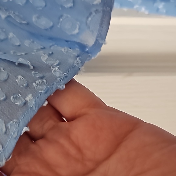 DKNY,NWT, Women's Pleated Front Cinch Sleeve Flowy Dress,Size 4,Zelda Blue - Picture 8 of 12